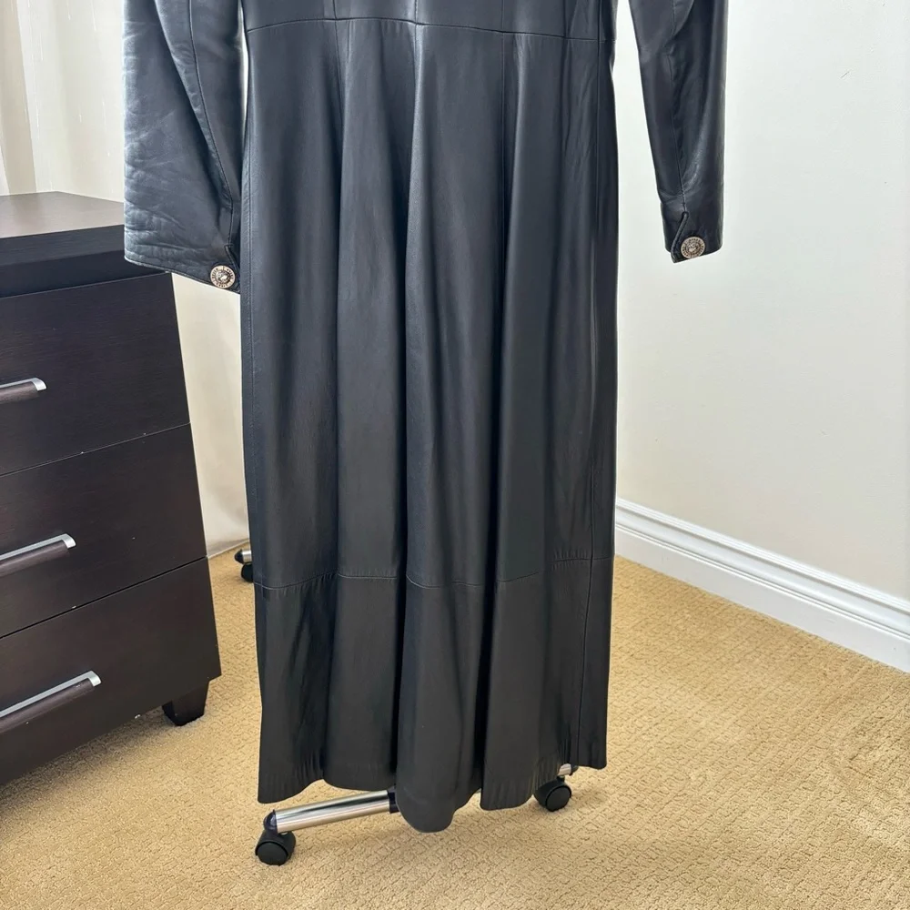 Linea Pelle Oryan Long Leather Coat * Vintage * Size Small - Picture 7 of 16